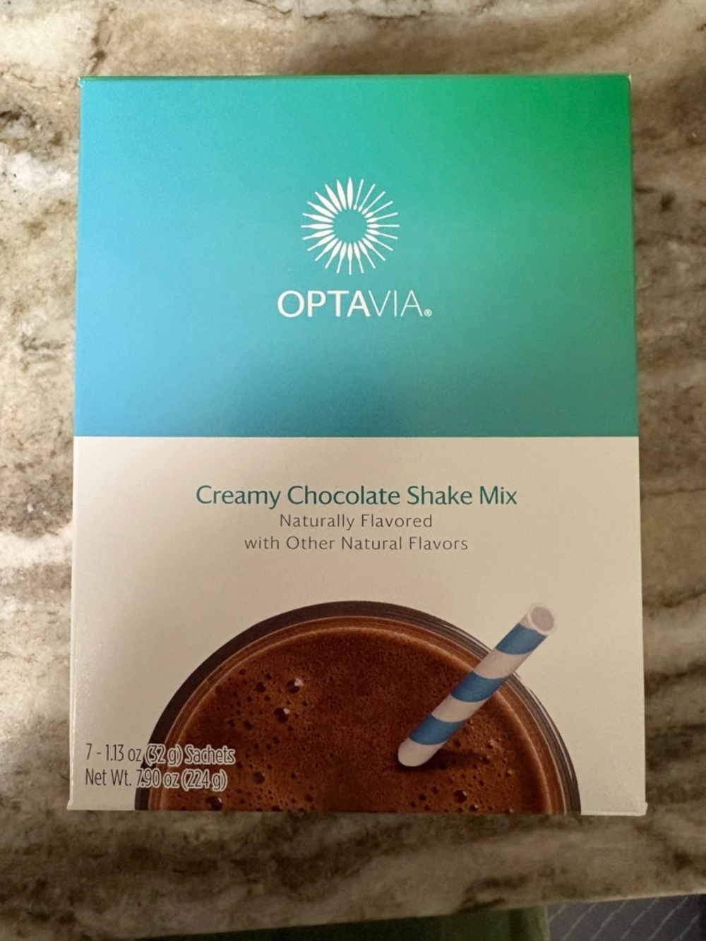 OPTAVIA Creamy Chocolate Shake Mix - Teal and White